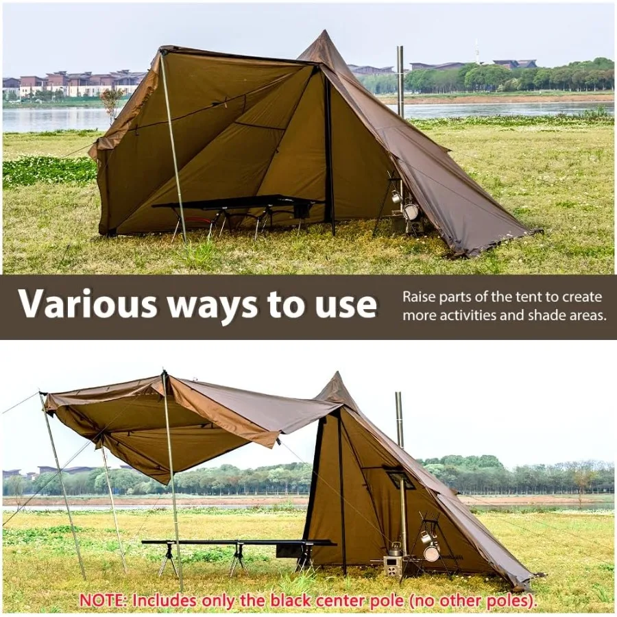 خيمة ساخنة مع مقبس موقد وتنورة ثلجية 6.898.53ft غرفة قائمة 25 شخص خيمة تيبي للعائلة المشي لمسافات طويلة وصيد الأسماك حقيبة ظهر