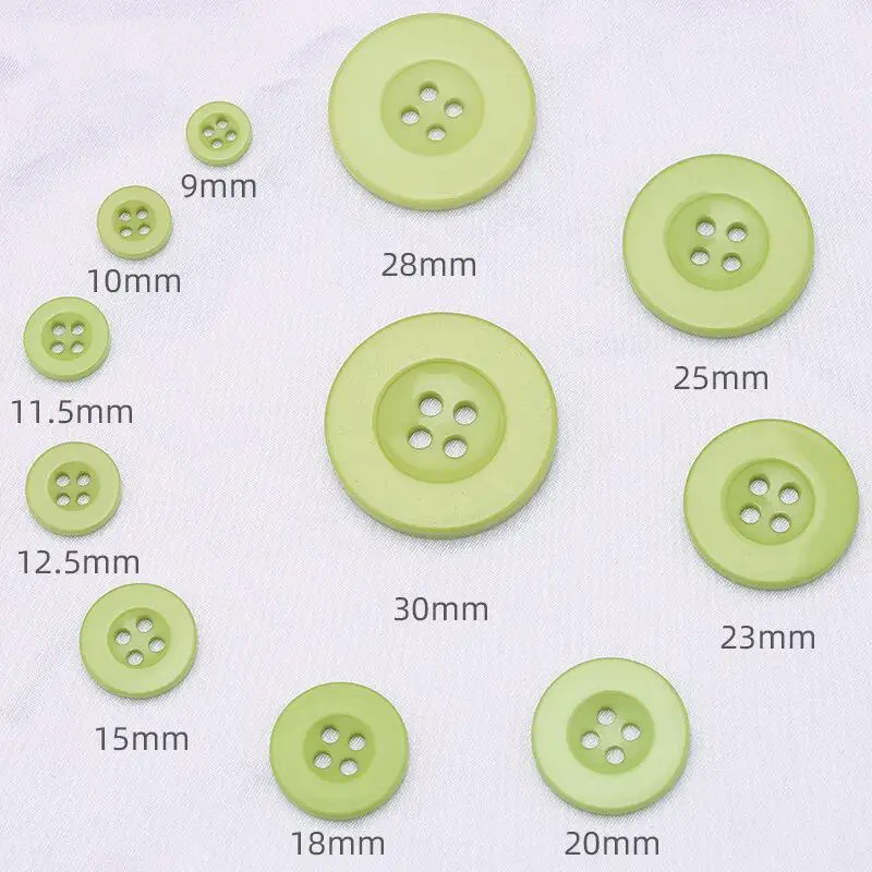 50Pcs/Lot 11.5-25mm Color Four-eye Wide Edge Plastic Buttons Versatile Round Button For Matching &Sewing, DIY Sewing Accessories