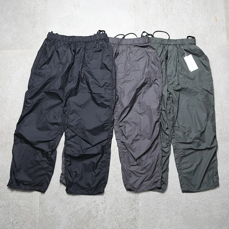 Ultra-Light Windproof Nylon Military Pattern Paratrooper Pants Loose Fit Casual Trousers Thin Fabric Outdoor Style Spring Summer