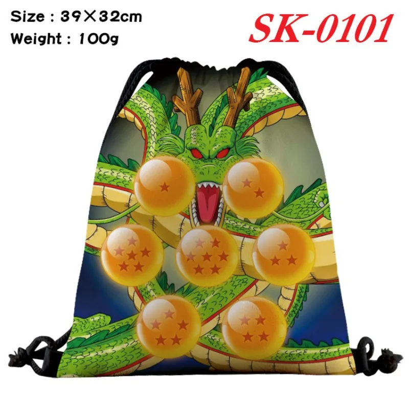 Full-color beam pocket around Dragon Ball the Monkey King cartoon beam mouth backpack drawstring backpack storage bag