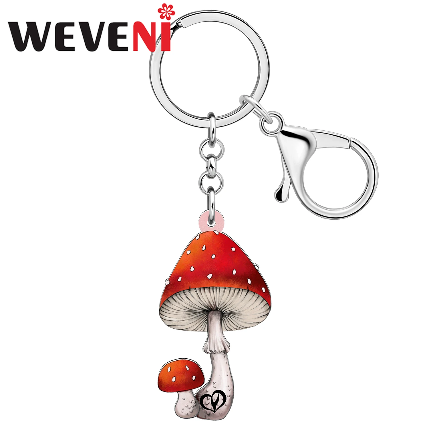 

WEVENI Acrylic Cute Cartoon Mushroom Keychains Key Ring Spring Summer Jewelry for Women Kids Backpack Handbag Purse Car Charms