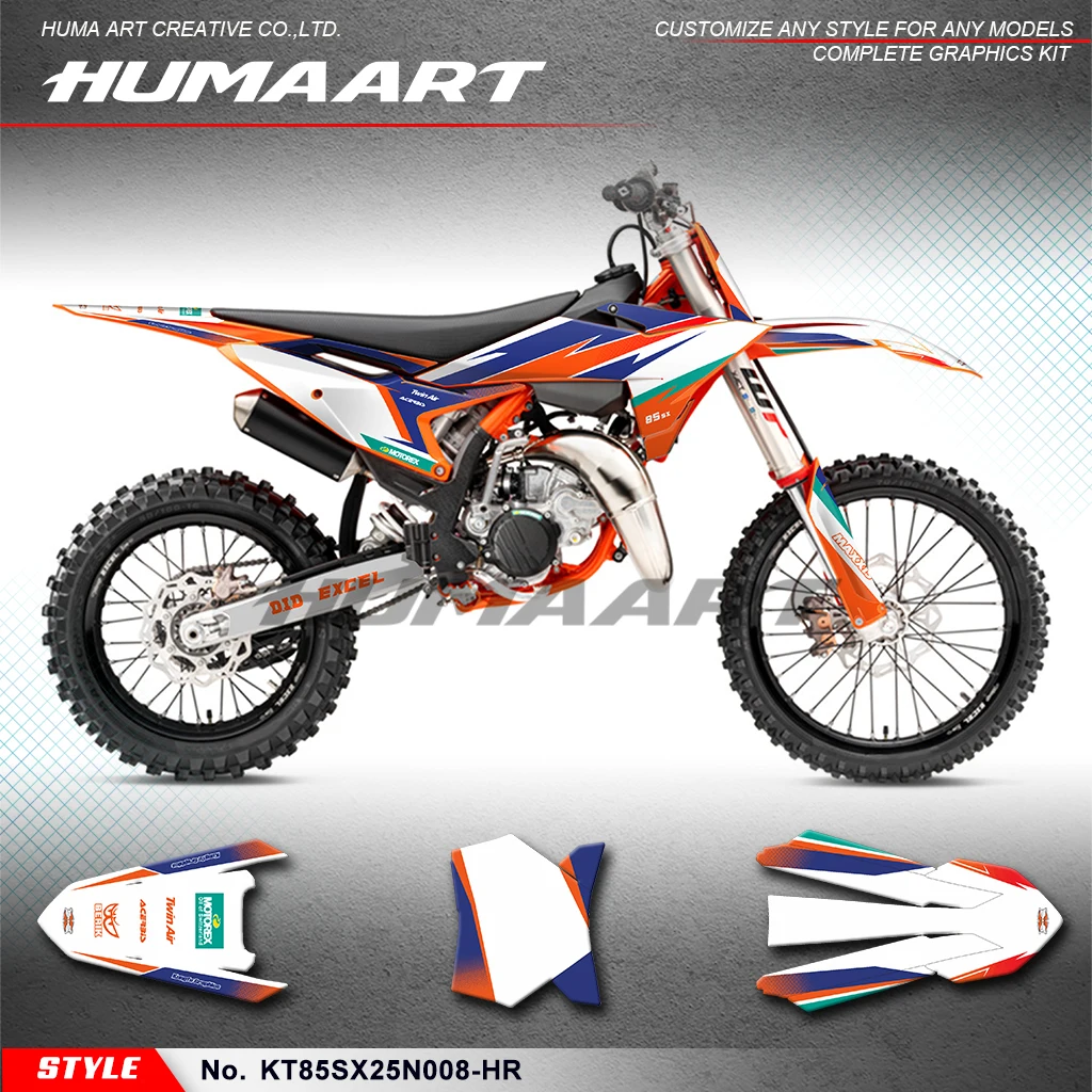 

Виниловая наклейка HUMAART Racing Graphics для KTM SX85 SX 85 2025 2026, восстановление, KT85SX25N008-HR