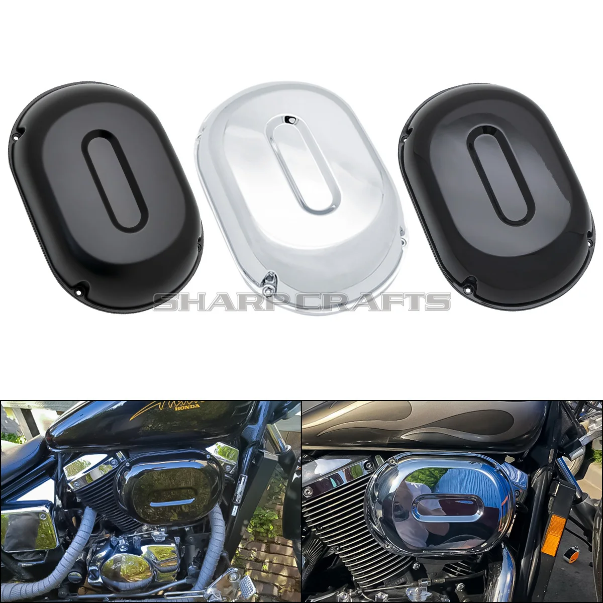 Хромированный защитный колпачок воздушного фильтра для мотоциклов HONDA SHADOW SPIRIT VT750 DC 2001-2007, BLACK WIDOW 2001-2007