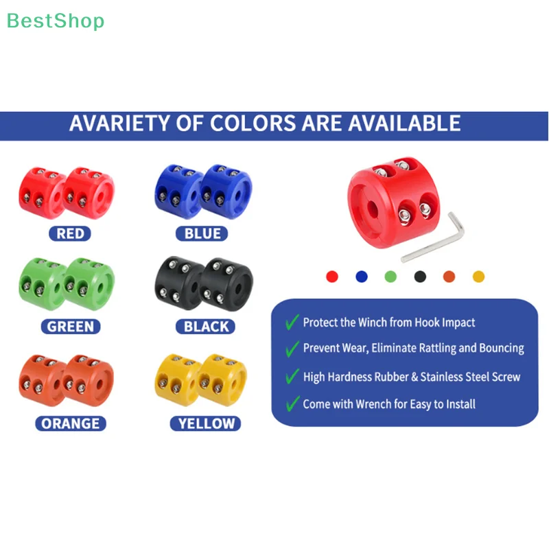 

Winch Stopper Shock Absorbent Cable Protector Rubber Plug Prevent Pulling Bounce And Abrasion Offroad For Truck UTV ATV