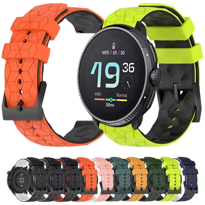 Силиконовый ремешок для SUUNTO Run/RACE/Race S Band VERTICAL/Ocean/5 9 PEAK/3 Fitness Sport 20 мм 22 мм браслет с футбольным узором Силиконовый ремешок для SUUNTO Run/RACE/Race S Band VERTICAL/Ocean/5 9 PEAK/3 Fitness Sport 20 мм 22 мм браслет с футбольным узором