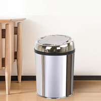 3 Liter Sensor Stainless Steel Dustbin Automatic Garbage Trash Can Smart Waste Bin  Ash-bin Round Shape  Bathroom Accessories