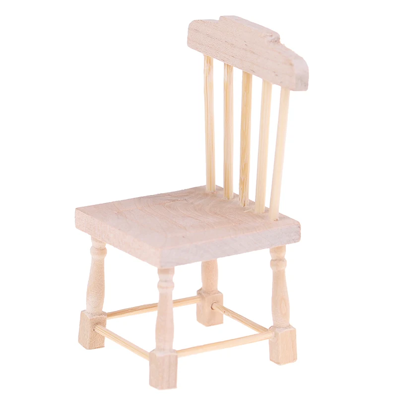 1:12 Dollhouse Furniture Miniature Wooden Chair Model Kitchen Chair Restaurant Chair Kids Pretend Play Toy Dollhouse Home Decor