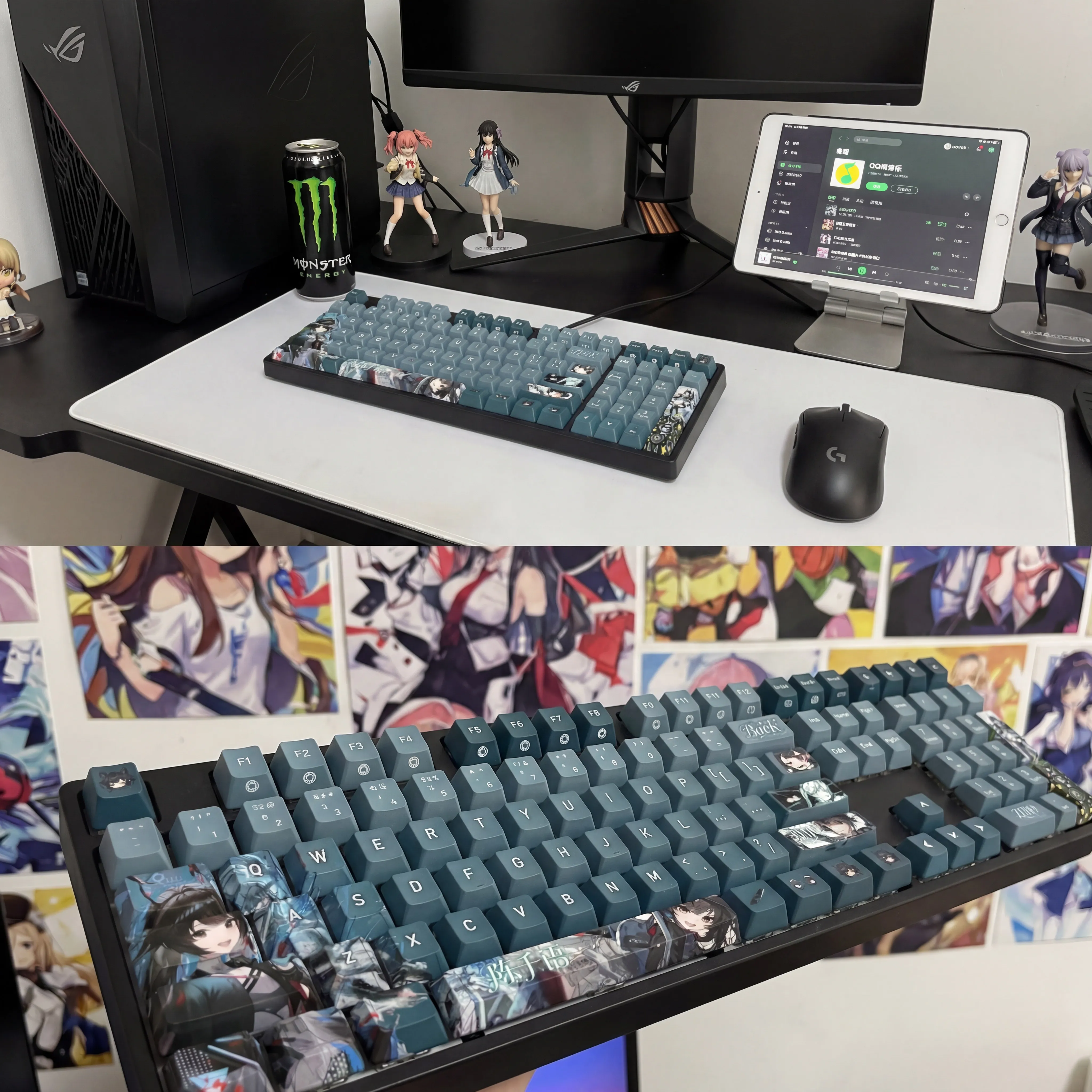 Chen Qianyu 122 PBT Keycaps Arknights Endfield DYE Sublimation Key Cover Cherry Cross MX Switch Key Caps for Mechanical Keyboard