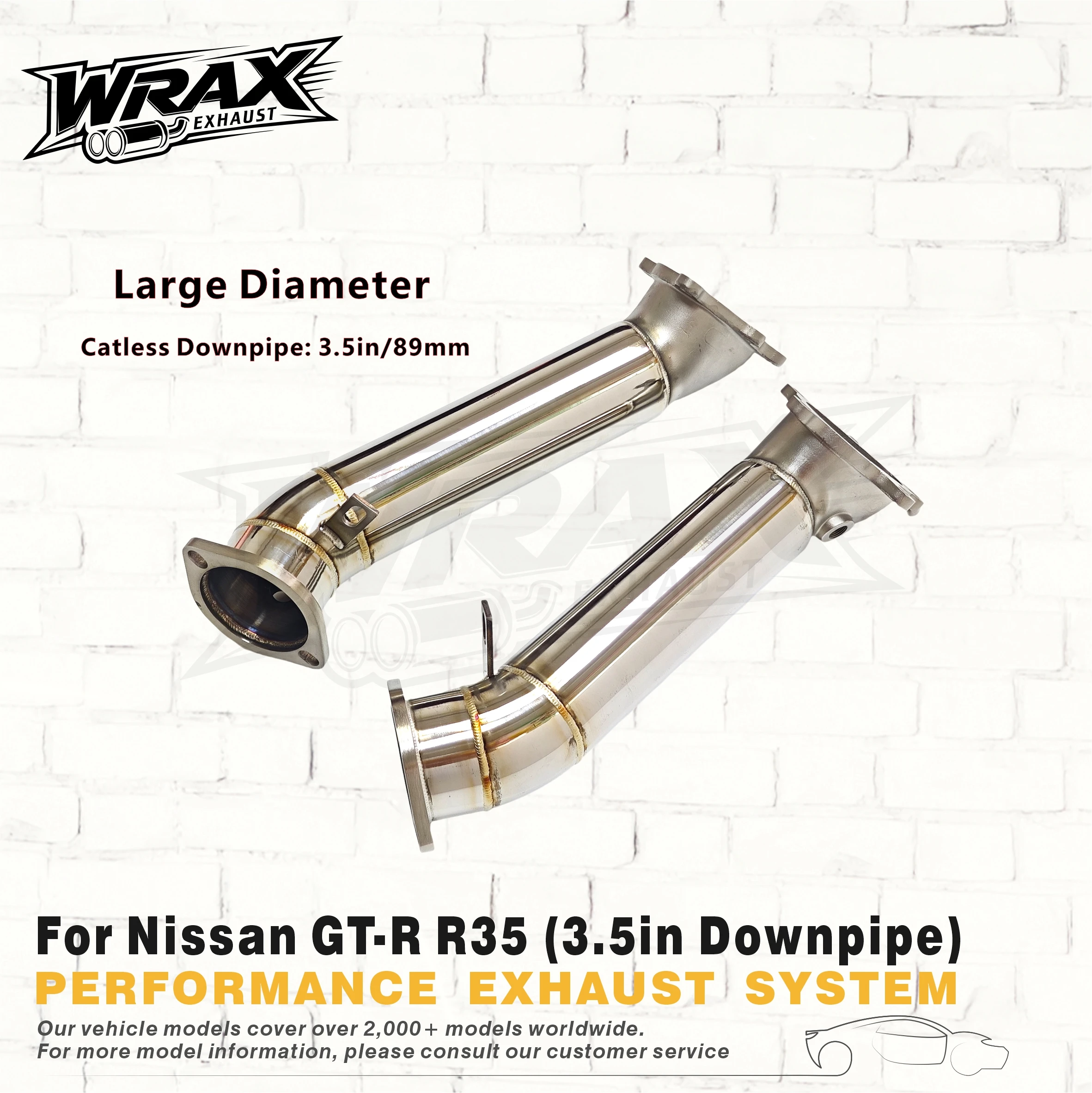 

[Large Diameter] Downpipe for Nissan GT-R R35 High-flow Stainless Steel Exhaust Boost Vehicle Performance