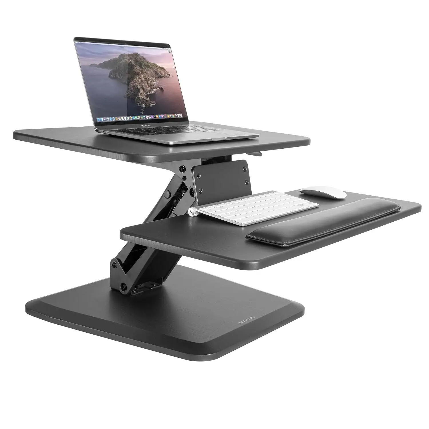 Compact Standing Desk Riser, Height Adjustable Desktop Sit Stand Workstation with Gas Spring, Tabletop Stand Up Desk