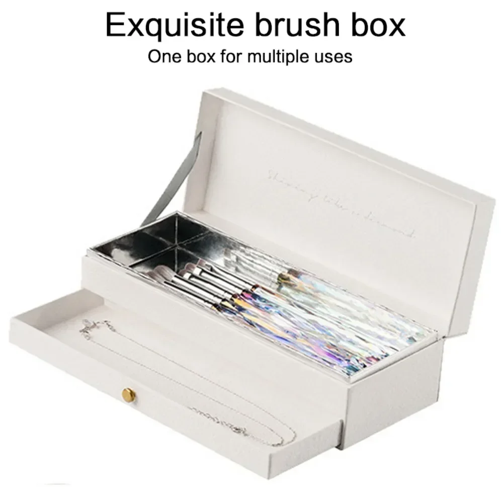 Zestaw 9 pędzli do makijażu Ice Crystal, profesjonalne pędzle do różu i cieni do powiek, wysokiej jakości estetyczne narzędzia kosmetyczne