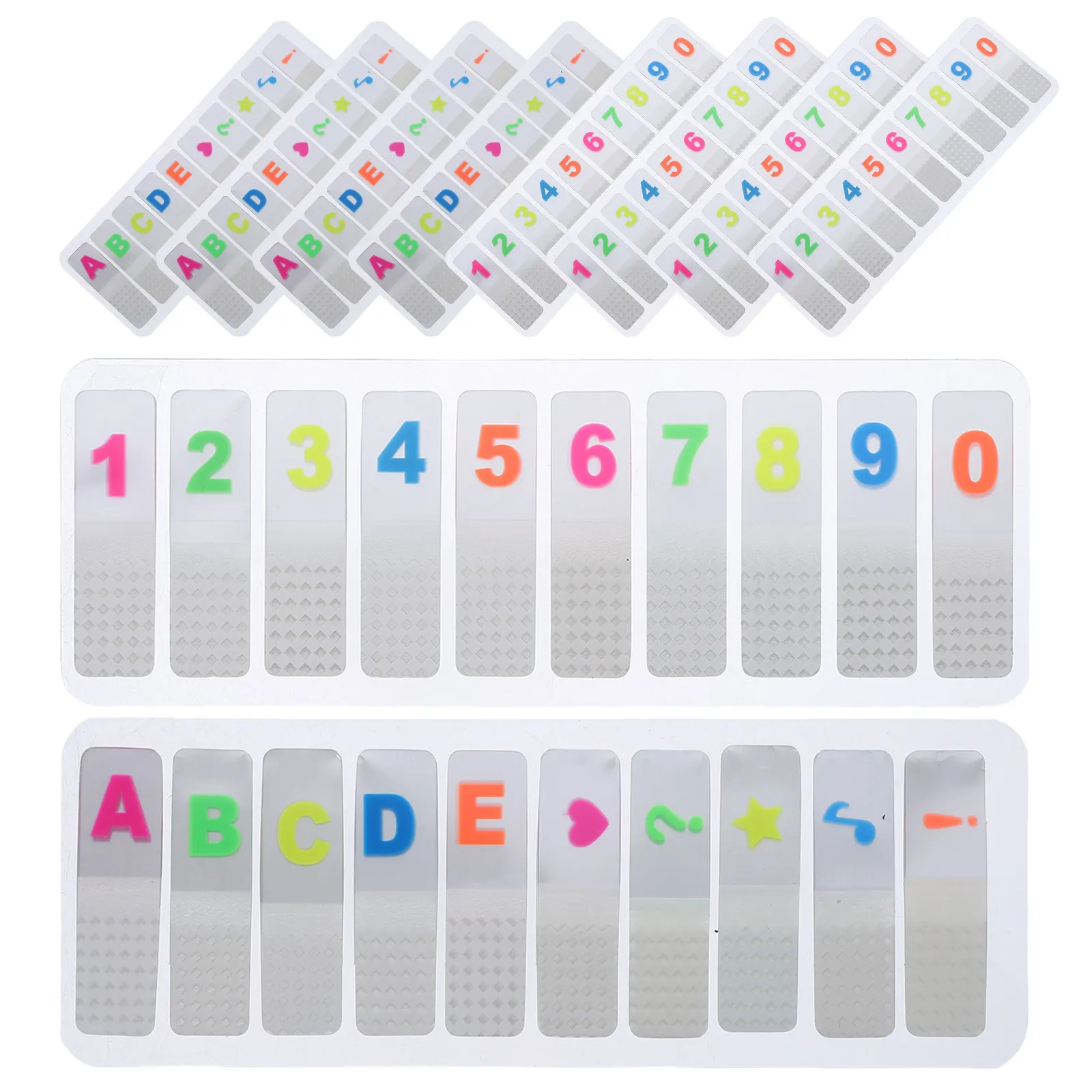10Sets Alphabet Number Index Tabs Transparent Sticky Page Markers Note Stickers Writable Oil-Based Pen Smudge-Free Document Book