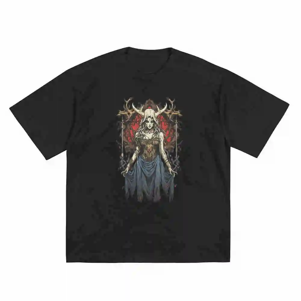 Hel Goddess Norse Death Nordic Mythology Scandinavian Horror Macabre Gothic Short Sleeve Tee 100% Cotton T-Shirt