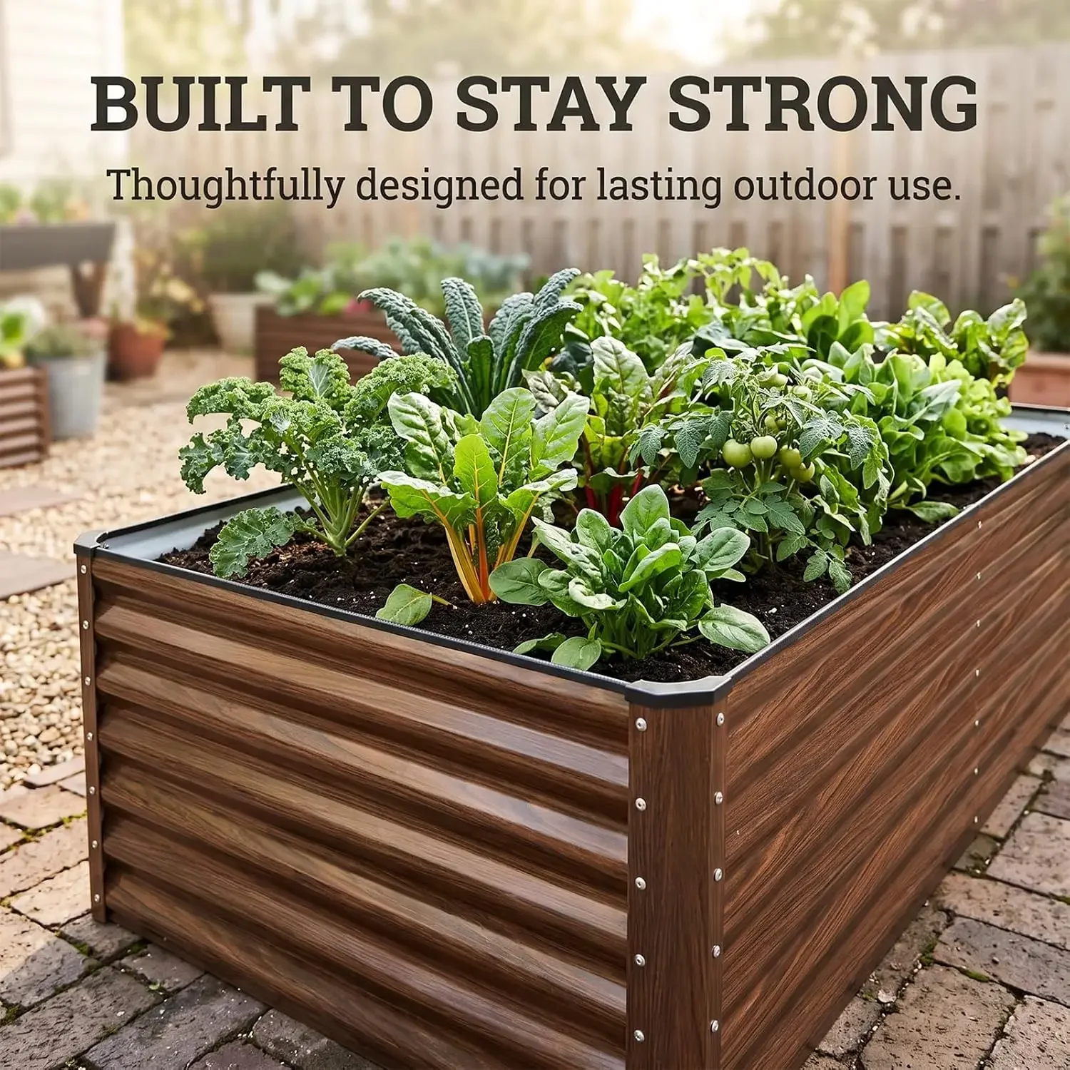 Galvanized Raised Garden Bed 8x4x2FT Outdoor Large Metal Planter Box Steel Kit for Planting Vegetables, Flowers