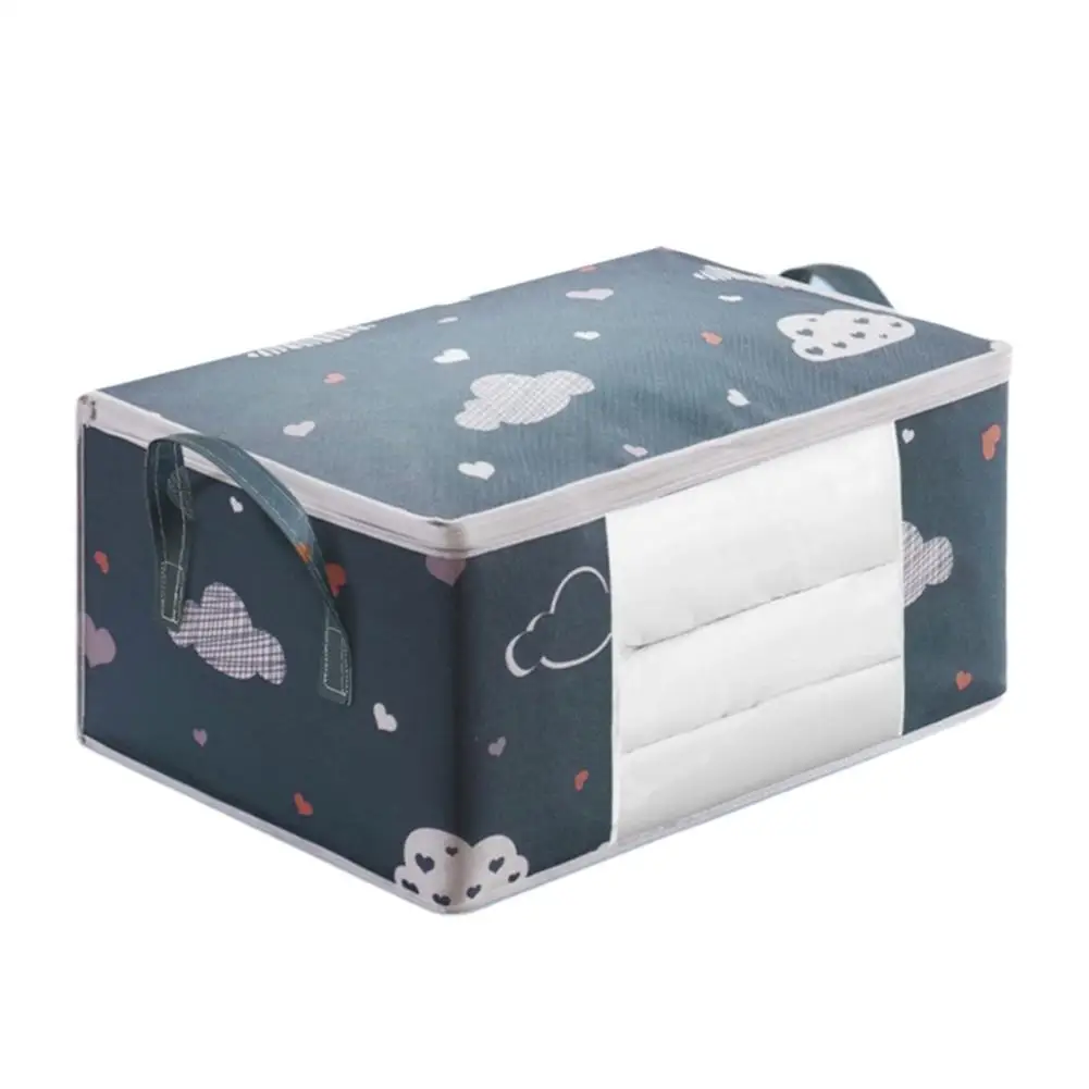 Large Capacity Foldable Clothes Storage Bag Organizer With Reinforced Handle Sturdy Zipper For Blankets Bedding