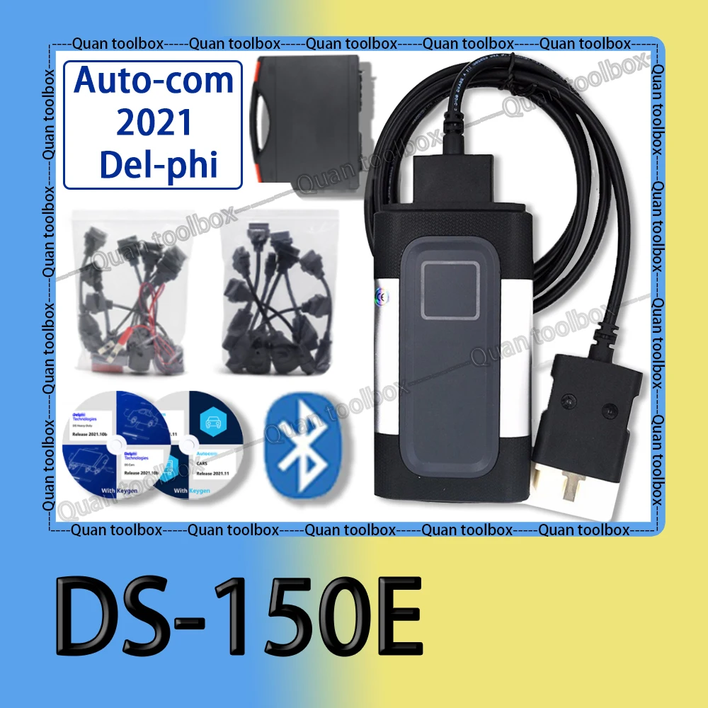 auto-com 2021 DS-150E del-phis 2021.10b Diagnostic equipment Bluetooth with keygen auto Device obd2 scanner Repair Tool Device