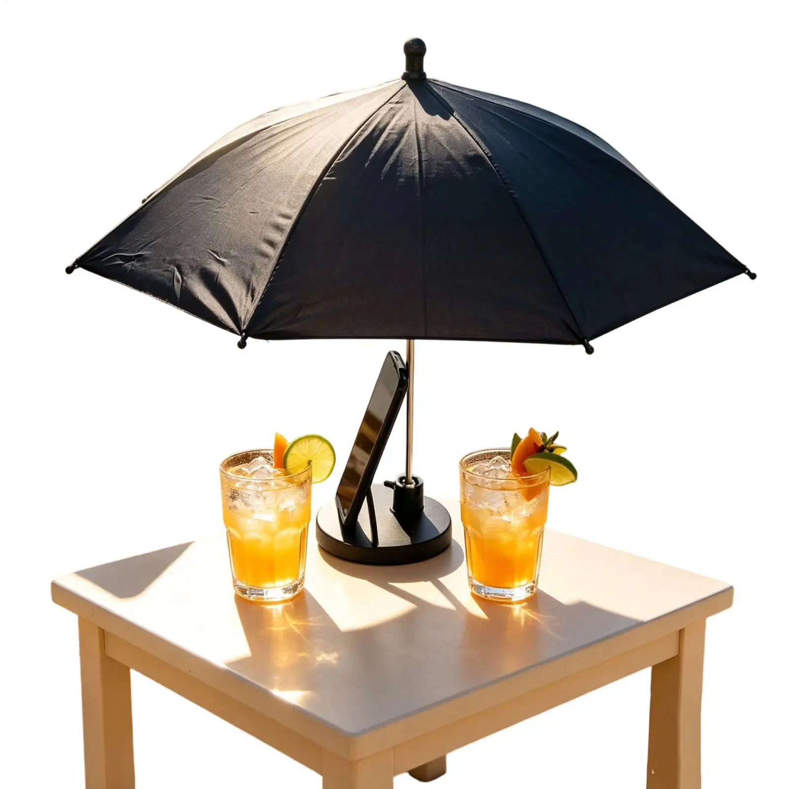 Umbrella For Drinks Portable Small Phone Sun Canopy With Base Mini Phone Umbrella For Outdoor Patio Pool Camping Picnic Beach