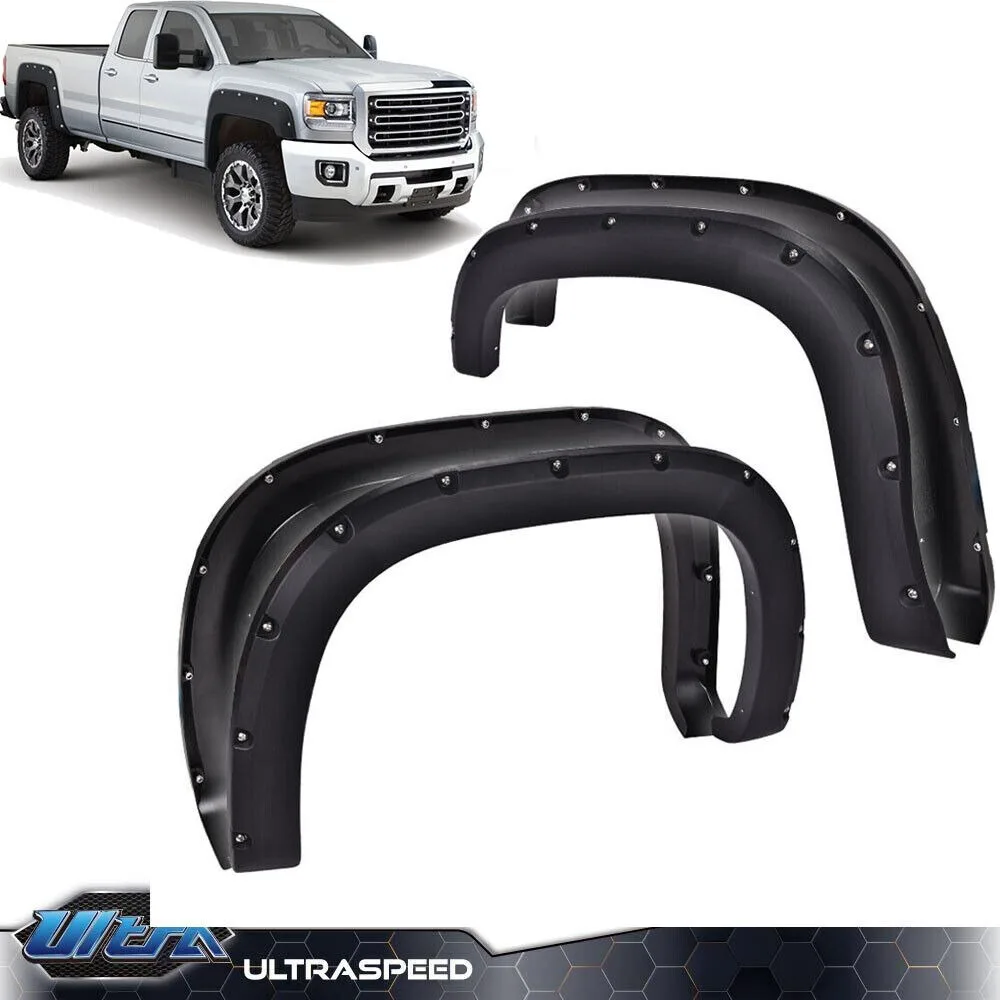 Fit For 2007-2013 GMC Sierra 1500 4X Textured Fender Flares Pocket Rivet Offroad United States