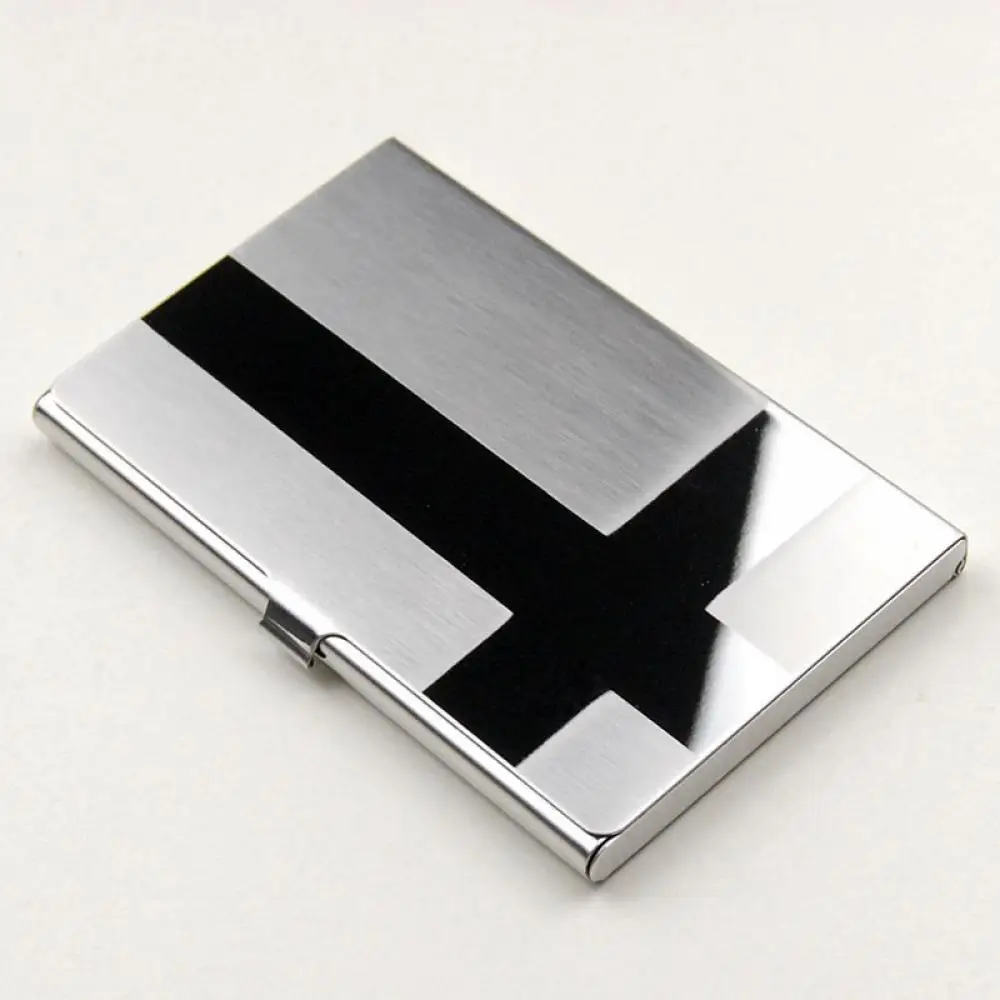 Creative Business Card Holder Stainless Steel Aluminum Metal Box Cover Credit Men Personal Business Card Case Wallet Silver 1PC