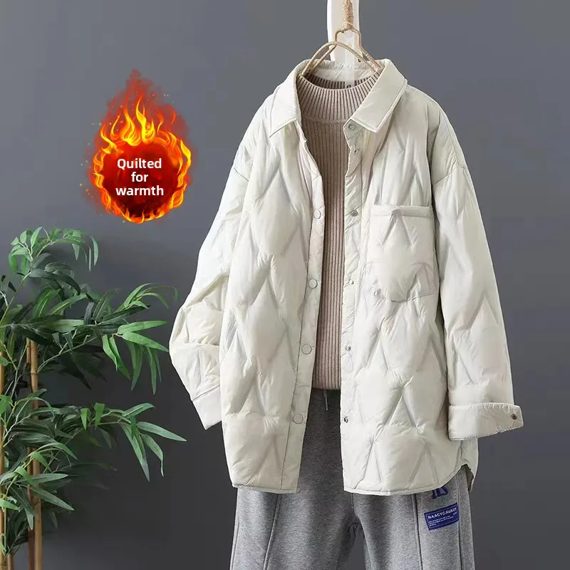 Faionable Lichtgewicht Katoen Jaet Gewatteerde Warme Damesjas Grote Maat Turn-down Kraag Winter Bovenkleding Pendelen Sle