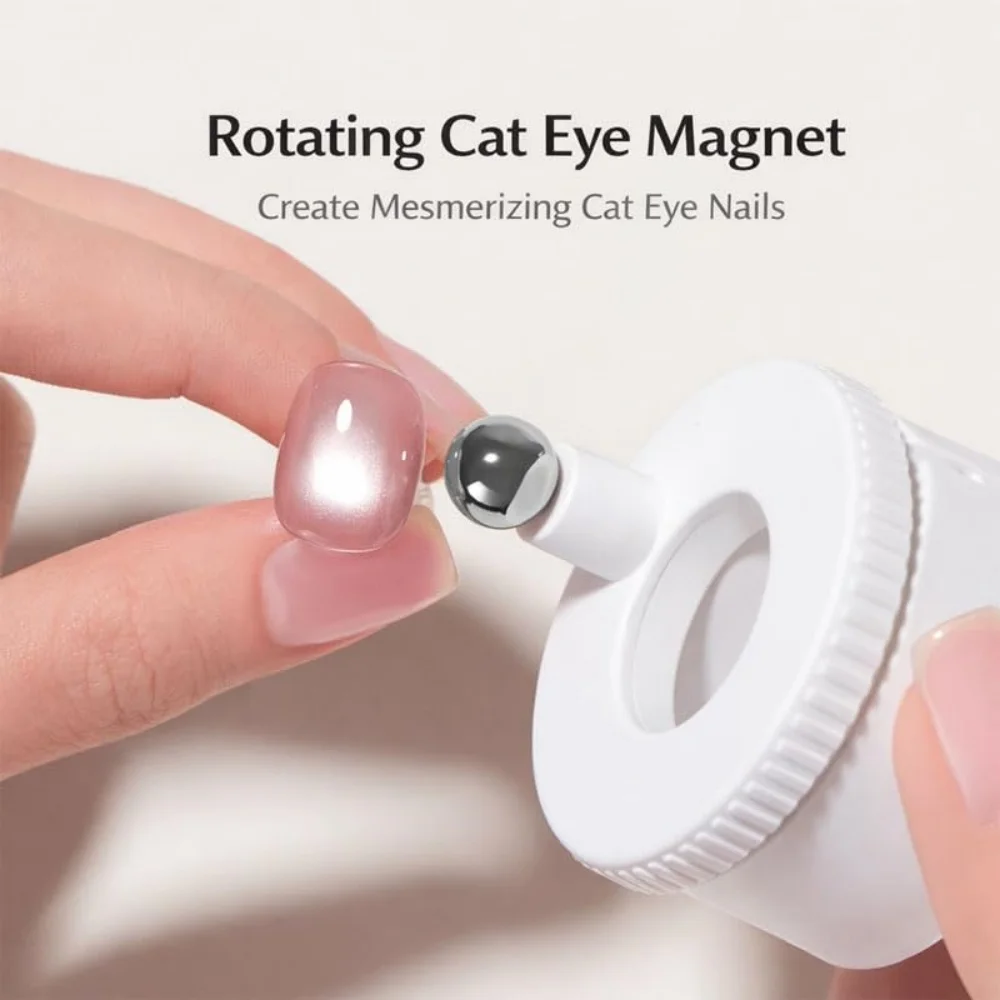 Klimonla Rotating Cat Eye Nail Magnet Professional Strong Automatic Glass Bead Effect Nail Art Magnetic for Gel Nail Polish
