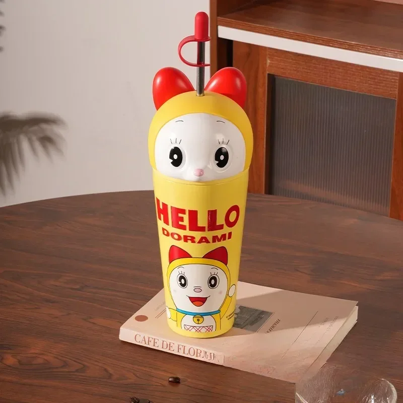 Doraemon Jingle Cat Cartoon Style Stainless Steel Straight Body Insulated Cup Home Office Campus Student High-Looking Water Cup