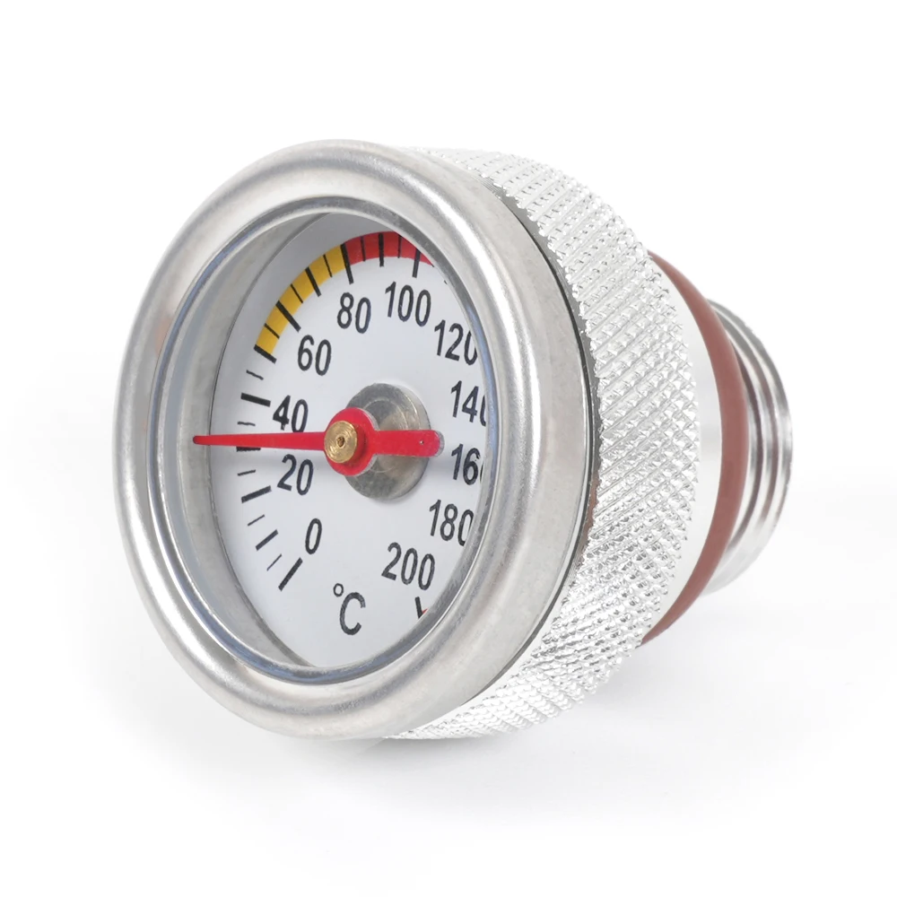 Motorcycle Oil Temperature Gauge with Aluminum Alloy Body Standard Thread Size and Precise Temperature Monitoring Capability