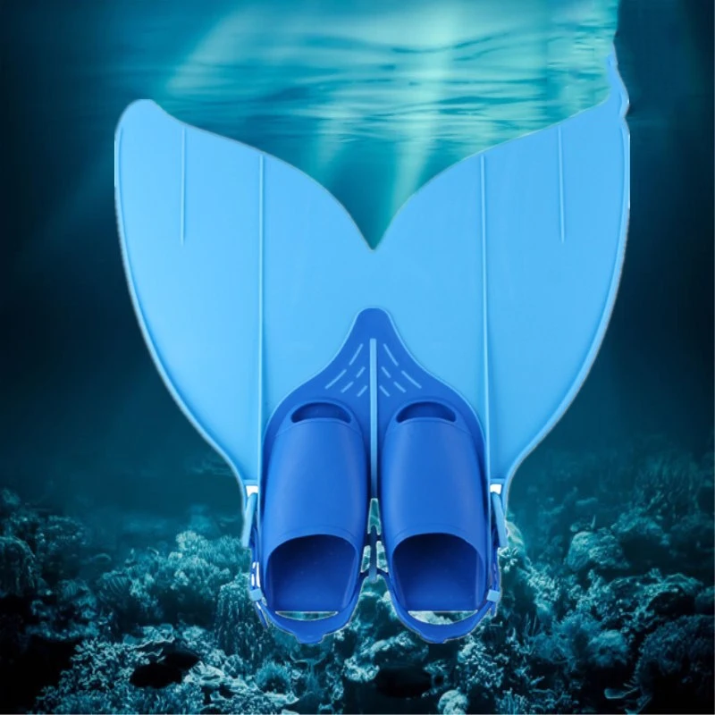 

New Mermaid Swimming Tail Fins Adjustable Size Adult Diving Aid Single Piece Flippers Diving Aids