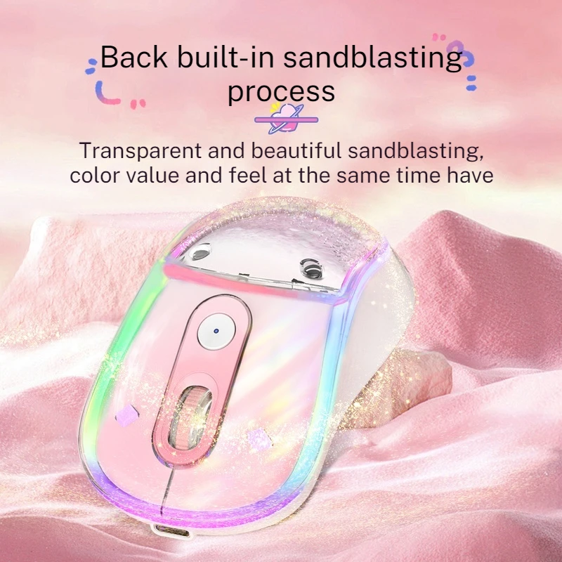 S01 Wireless Mouse Dual Mode Creative Appearance Bass Button Four Levels DPI Adjustable Flowing Sand Design Office Gaming Mouse