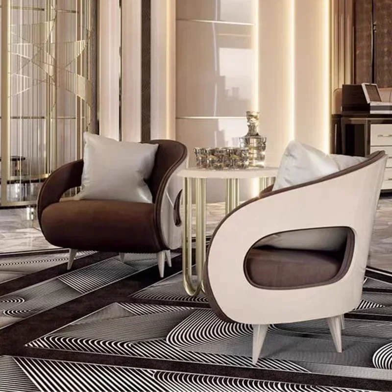 Single sofa chair, single red flannel casual sofa chair, living room, modern furniture