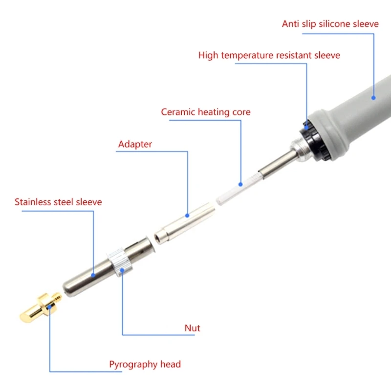 Wood Burning Tool Adapters Electric Soldering Iron Head Adapters Carving Tip Converters For DIY Art And Craft Projects