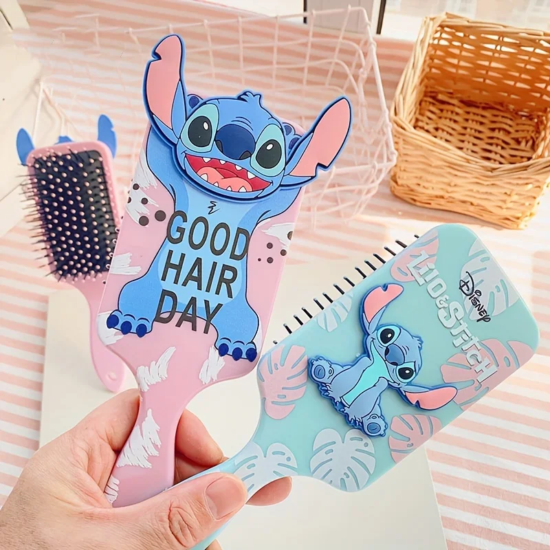 Grzebienie do masażu z poduszką powietrzną Stitch Angel Cute Cartoon Figures 3D Grzebień do włosów Narzędzie fryzjerskie Kobiety Dziewczyna Dzieci