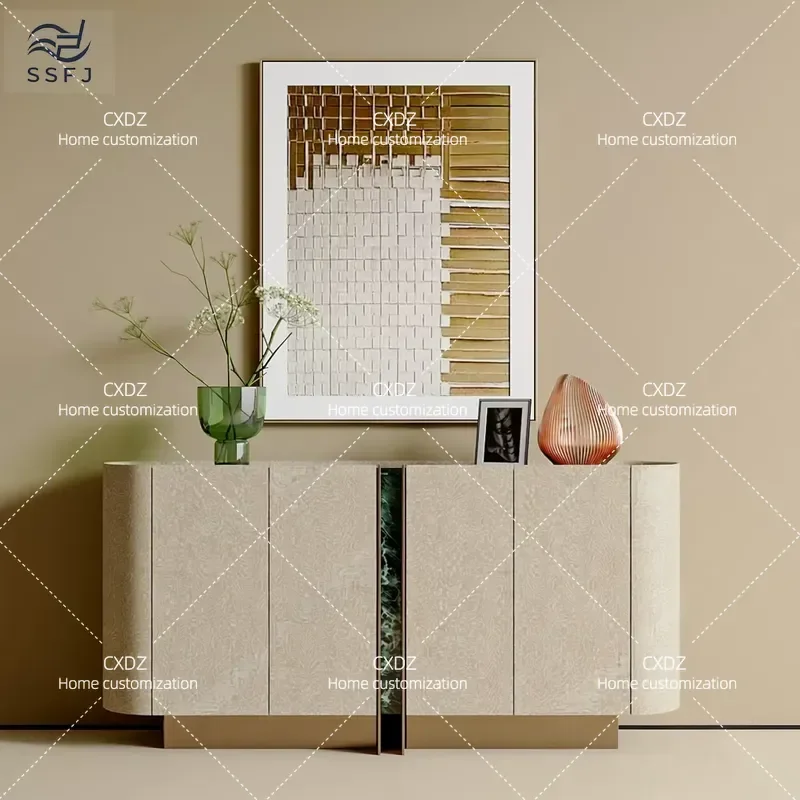 Modern Light Luxury Four Door Storage Cabinet for Hotel Homestay Living Room Hall Model Room Furniture Customization