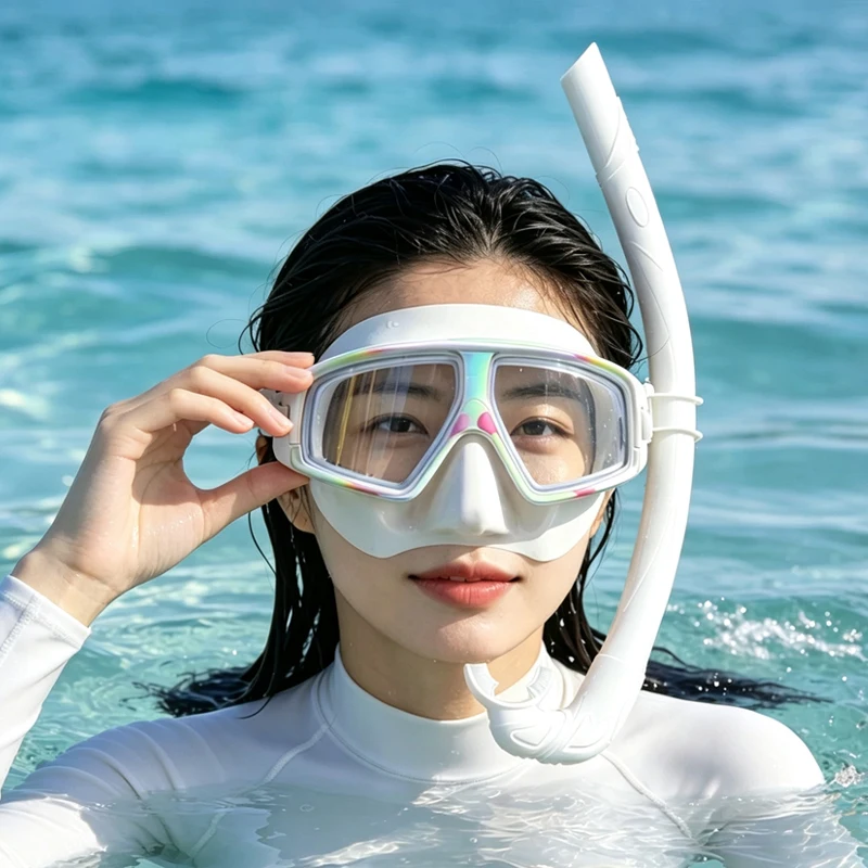 diving-snorkeling-mask-set-silicone-wet-type-breath-tube-anti-fog-swimming-diving-equipment-low-volume-design-outdoor-sports