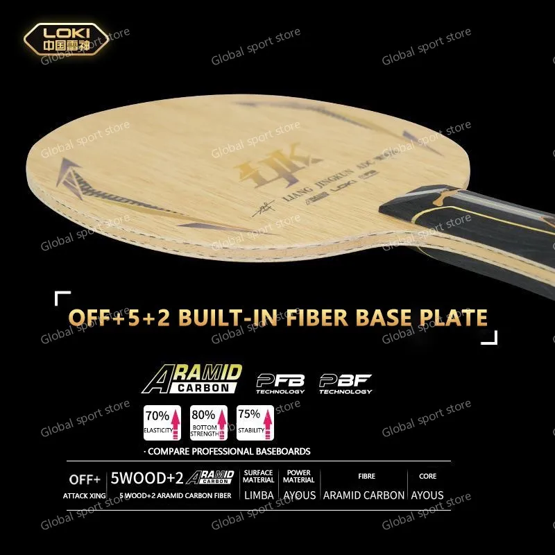 Originele LOKI Liang Jingkun ADC Speciale Tafeltennis Blade Carbon 5 Hout + 2 ARAMID CARBON Ping Pong Racket Arc & Fast Attack