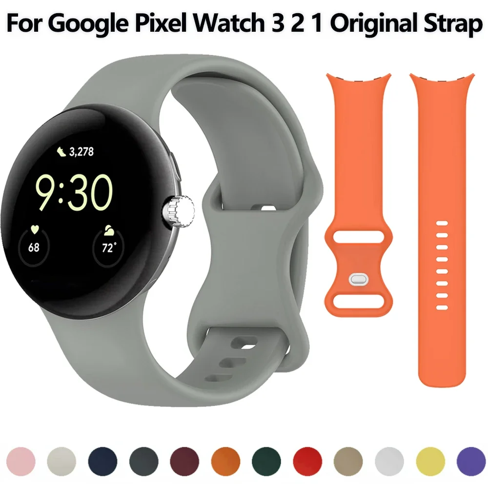 Silikonarmband für Google Pixel Watch 3 Band 45mm 41mm Offizielles Original Austauschbares Armband für Google Pixel Watch 2 1