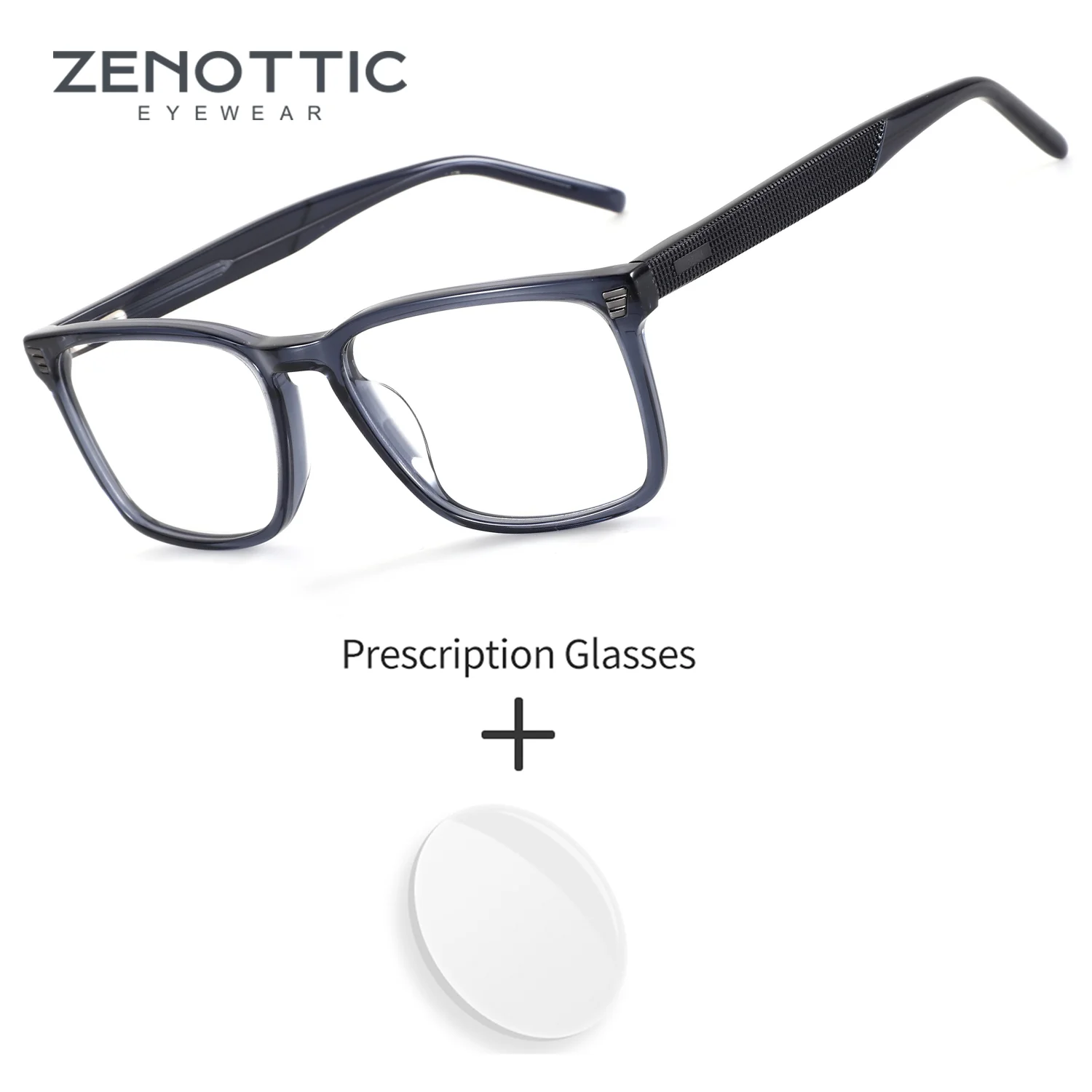

ZENOTTIC (S Size) Acetate Men Square Prescription Glasses Custom Reading Spectacles for Man Myopia Medical Lenses Eyepieces