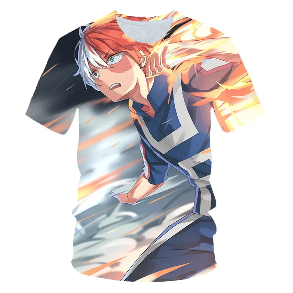 الصيف أنيمي الاطفال تي شيرت Boku No Hero Academia طباعة صبي فتاة اليابانية مضحك ثلاثية الأبعاد الأطفال بطلي الأكاديمية هدية تي شيرت