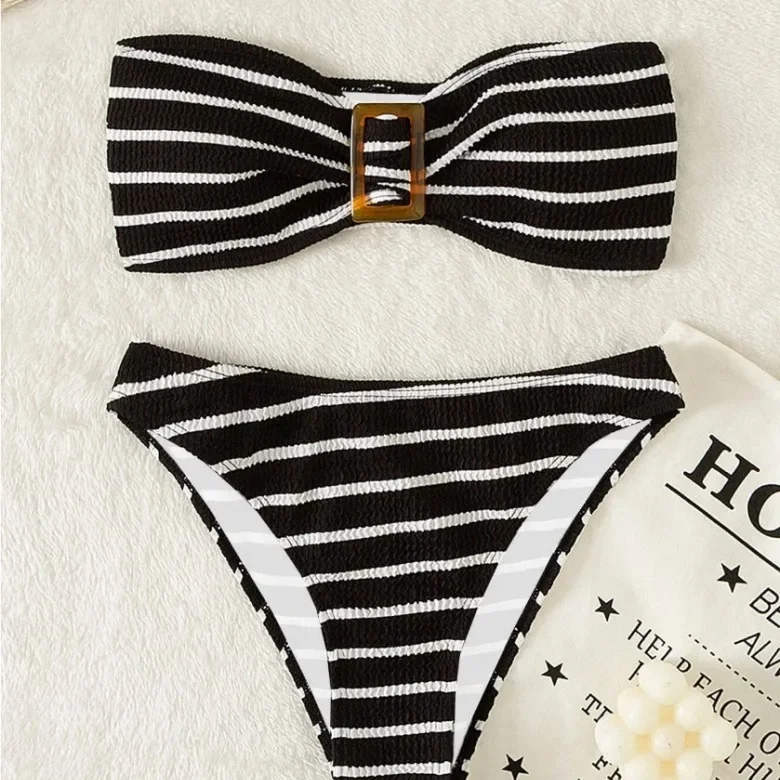 

2024 Strapless Bikini Women's New Strapless Split Triangle Bikini Swimsuit