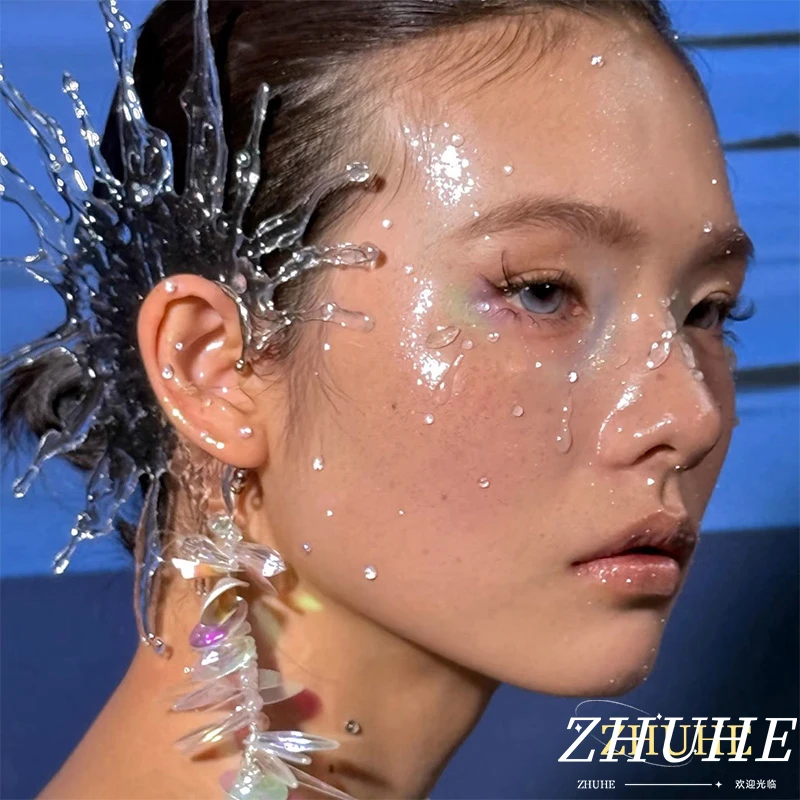 

Novelty Water Burst Jewelry Accessories, Trendy Ear Cuff for Women and Men, Fashionable Ear Jewelry for Concert & Club Wear