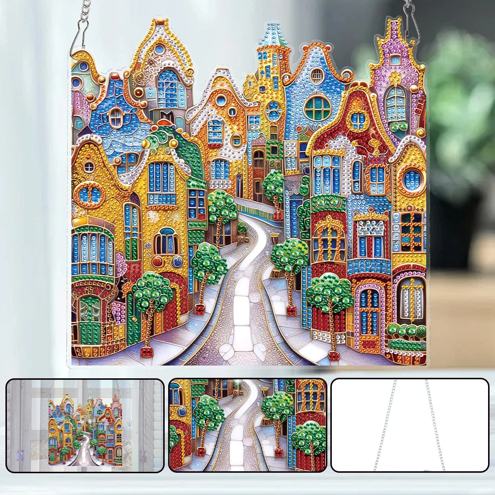

House 2D Flat DIY Diamond Art Pendant Diamond Painting Set Home Wall Decoration