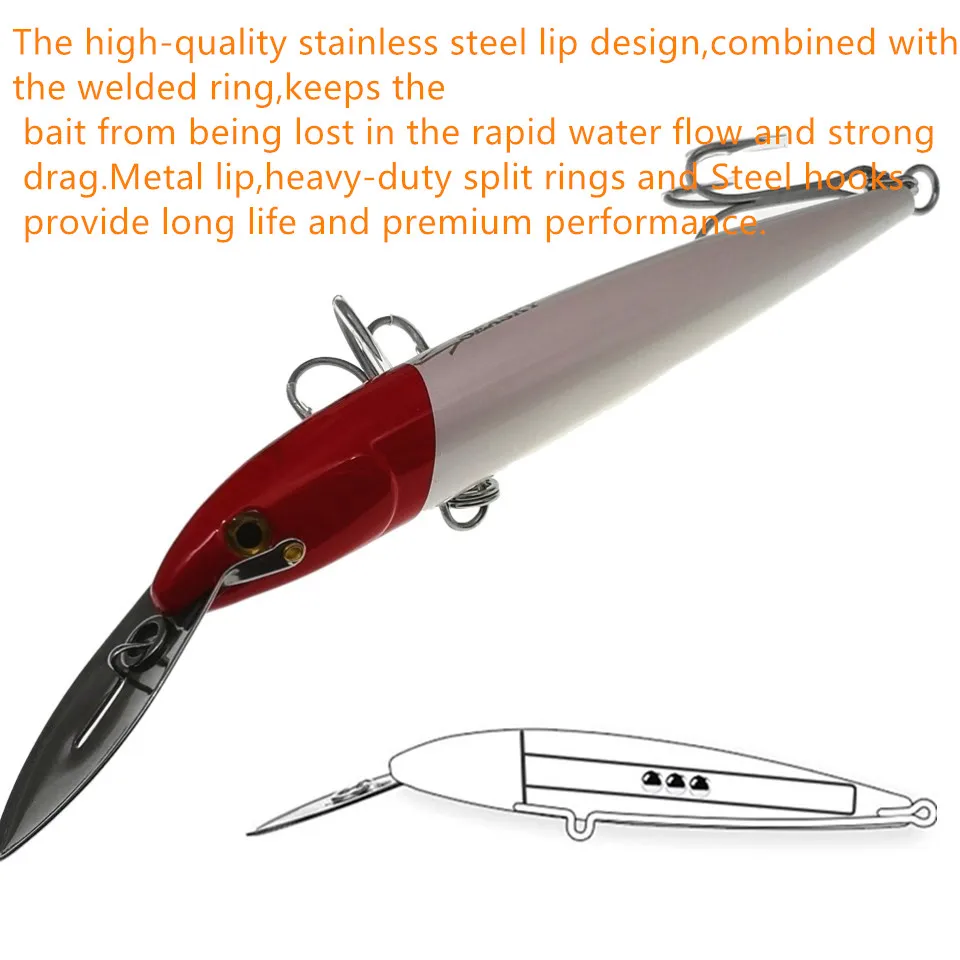 Swolfy Trolling Casting Minnow Angeln Locken 185mm 60g 225mm 76g Locken Künstliche Harten Köder für Meer boot Angeln Lockt – Detail 4