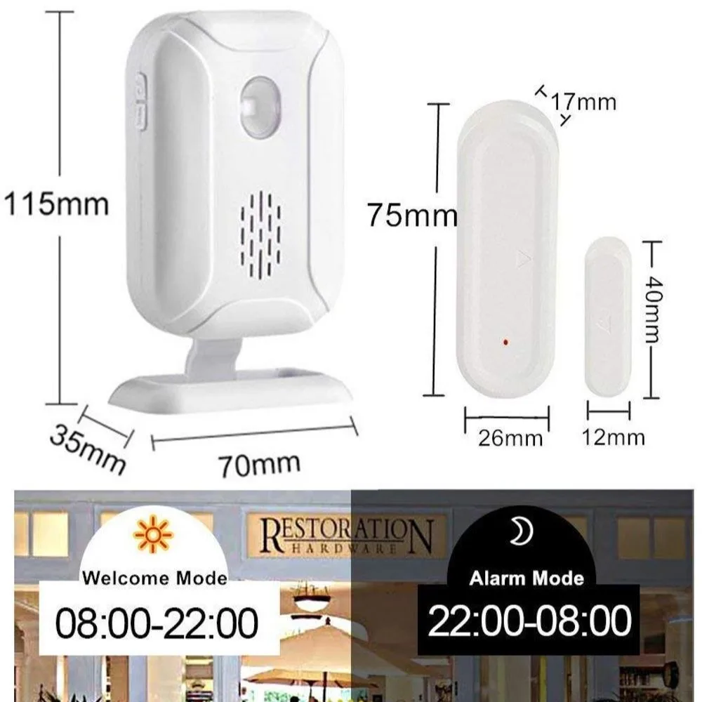Wireless Magnetic Door Window Alarm Sensor with Receiver Security Alarm Welcome Doorbell Refrigerator Door Opening Reminder - Image 6