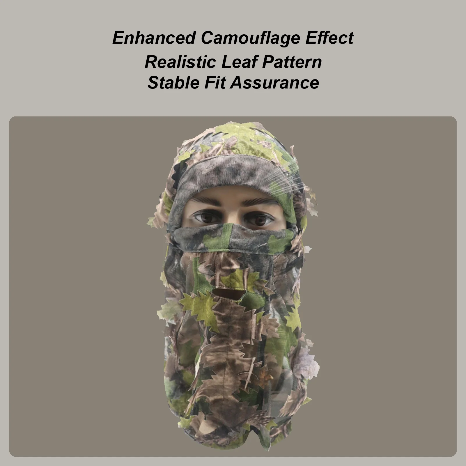 

3D чехол для лица с листьями, скрывающий головной убор для кемпинга, камуфляжный чехол для лица Ghillie для любителей активного отдыха, фотографов, дикой природы