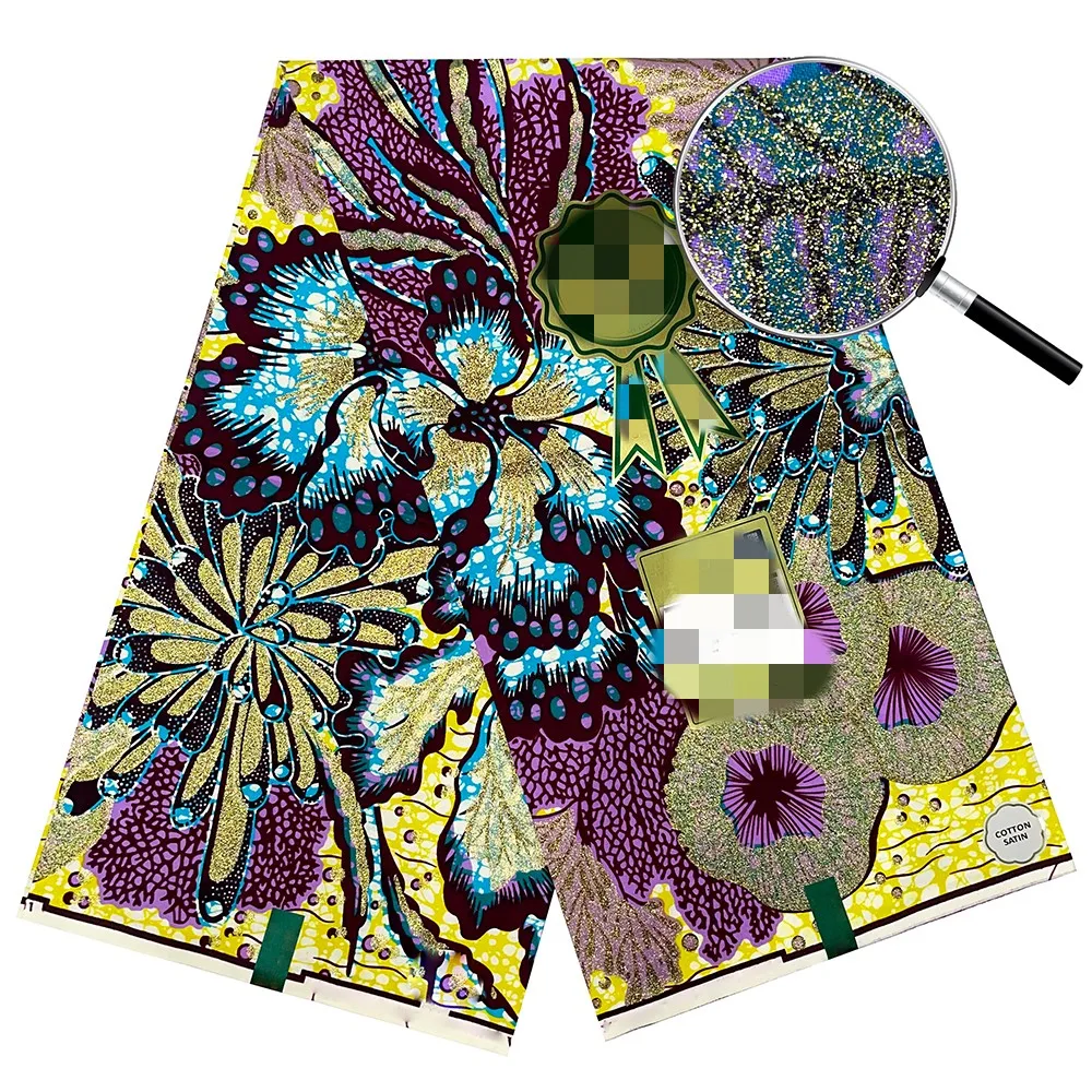 New Arrived Grand Super 100% Cotton African Golden Wax Fabric High Quality Wax Print Ankara Fabric For Sewing Women Party Dress