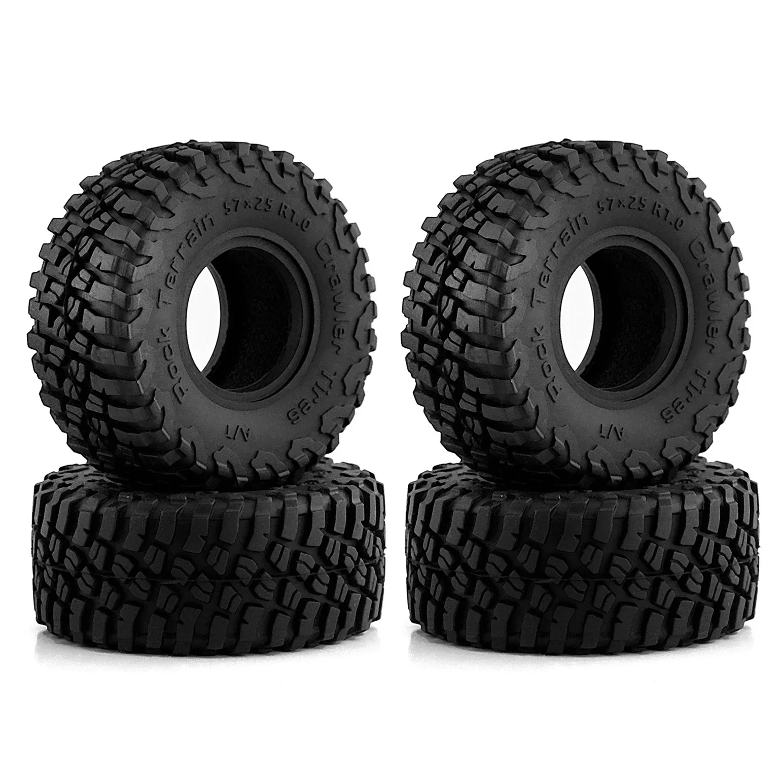 4szt 57mm 1.0" Miękka gumowa opona do kół 1/18 1/24 RC Crawler Car Axial SCX24 Bronco AX24 TRX4M FMS FCX24 Enduro24