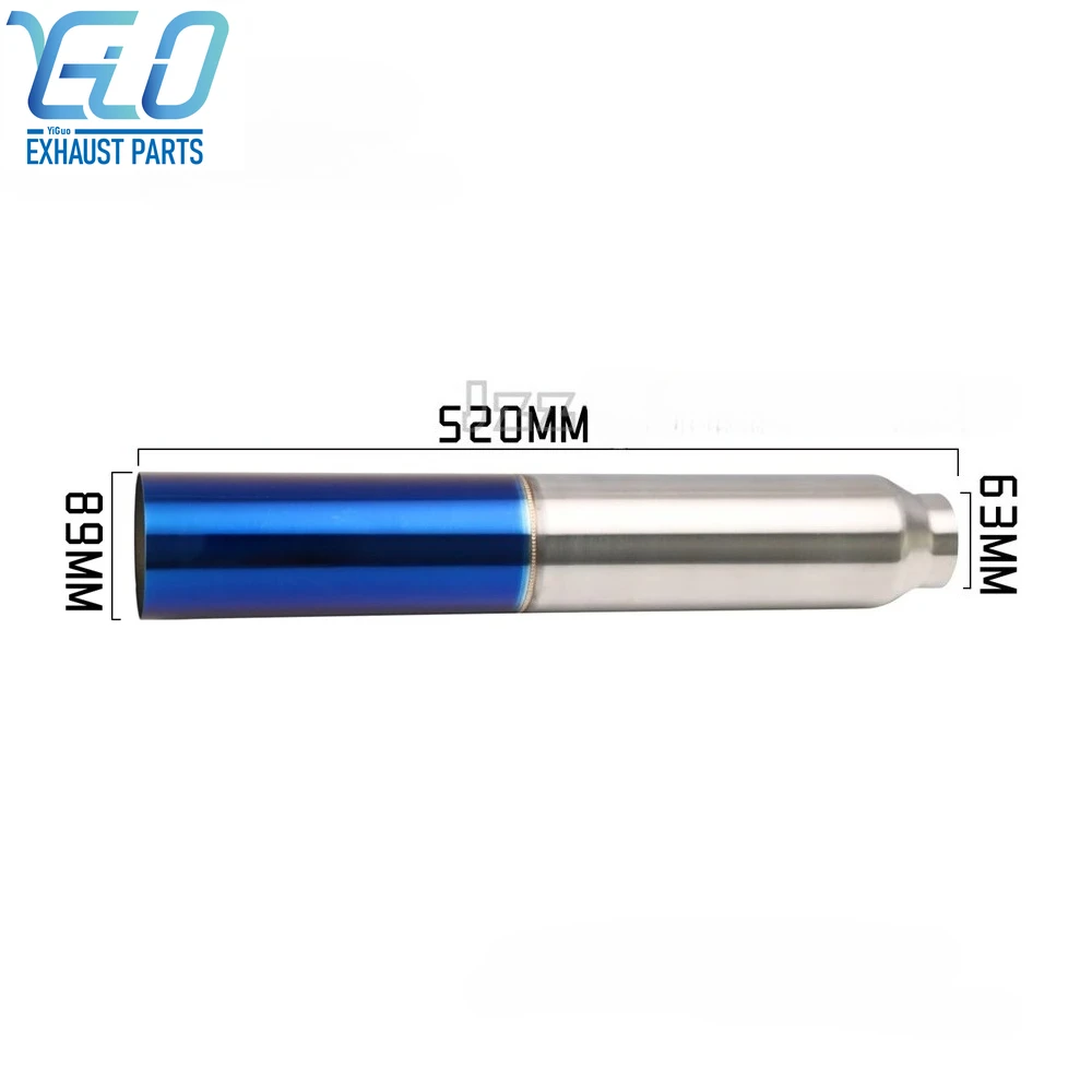 1PCS Stainless Steel Car exhaust Straight Through Pipe 2.5 inch to 3.5inch 4 inch Single Muffler Tail Pipe Tube