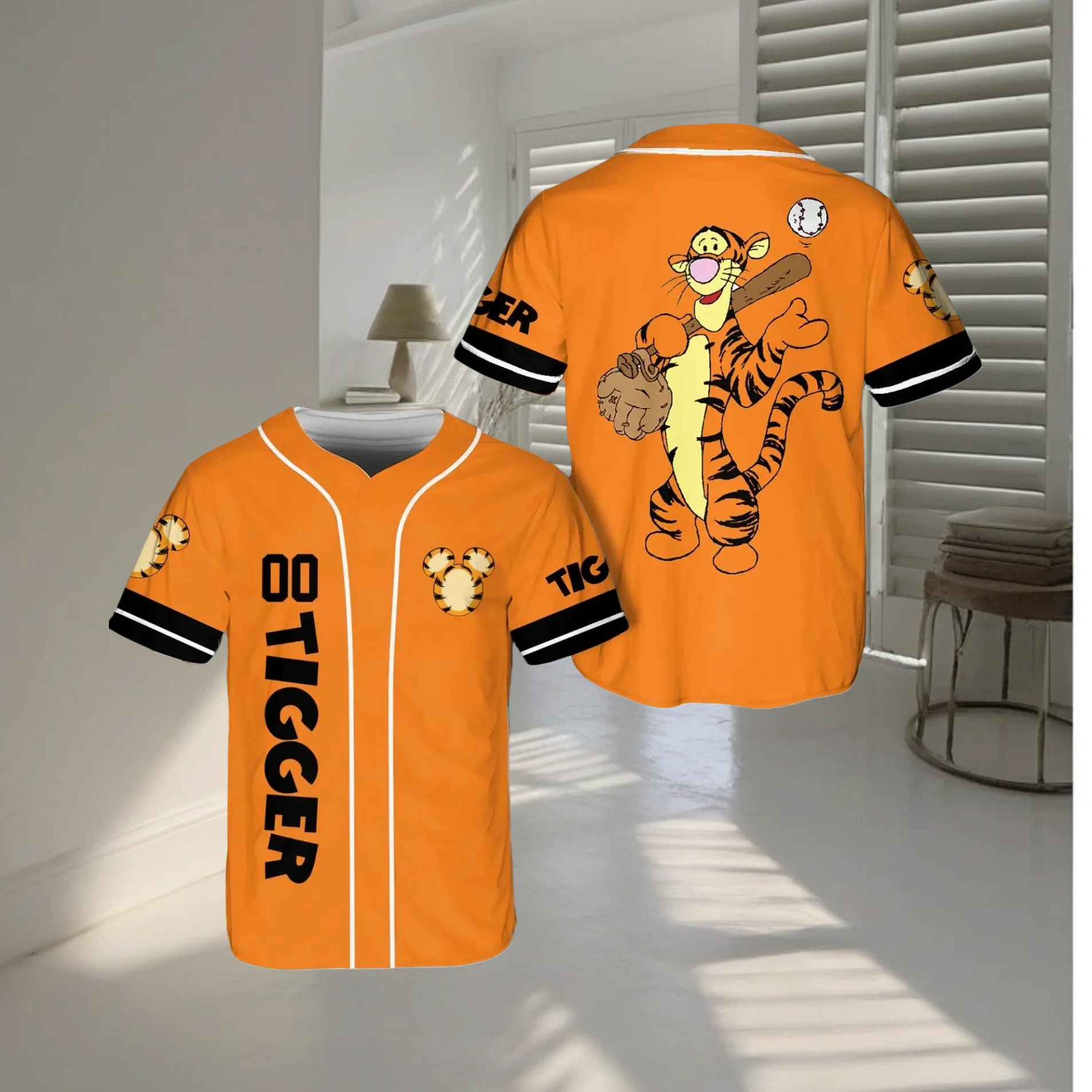 

Бейсбольный трикотаж Disney Game Day Бейсбольный трикотаж Микки и Минни Стич Бейсбольный трикотаж Мужские женские детские рубашки с короткими рукавами Футболки