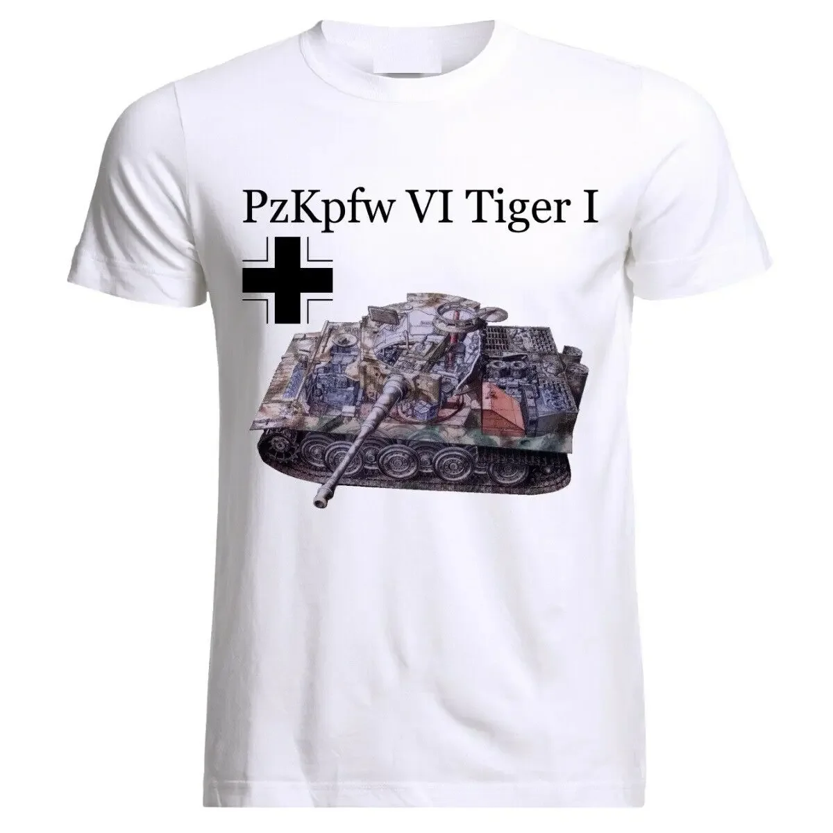 

PzKpfw 6 Tiger 1 Panzer Armure WW2 Army War Men T-Shirt Short Casual 100% Cotton Shirts