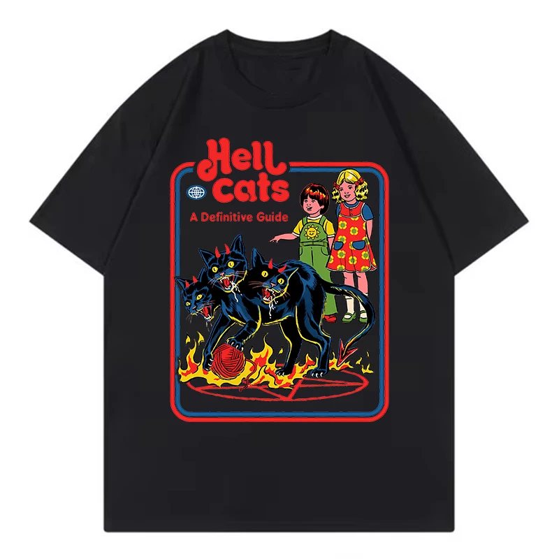 Harajuku Humor Comic Cat Funny T Shirts Men Cat T-shirt Round Neck Short Sleeve Trendy Tee Shirt Streetwear Unisex Top